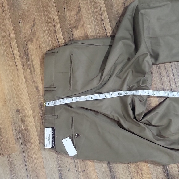 JOS. A. BANK Tan Kaki Superfine 100% Wool Gabardine Pleated Dress Pants - 35 Reg - Picture 16 of 16